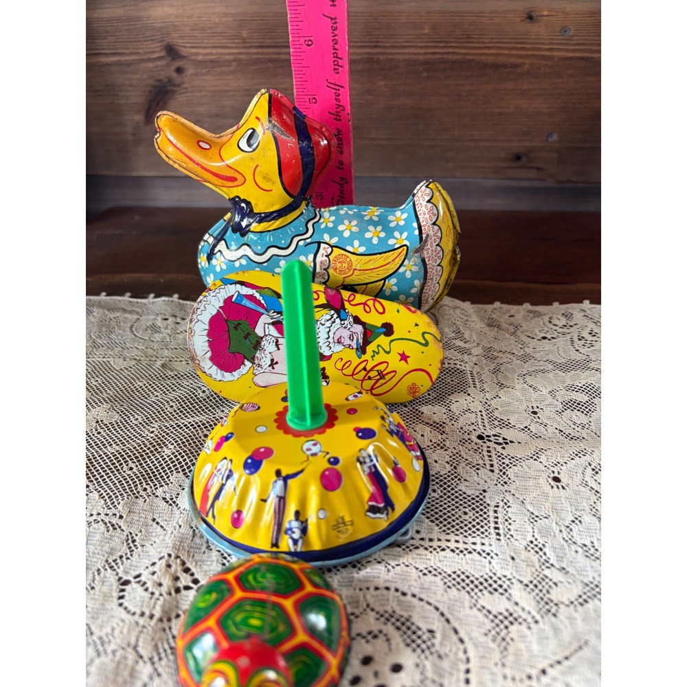 Tin Toys Wind Up Duck Turtle Party NO KEY Lot of 4 Parts or Decor READ Vintage - Picture 9 of 16